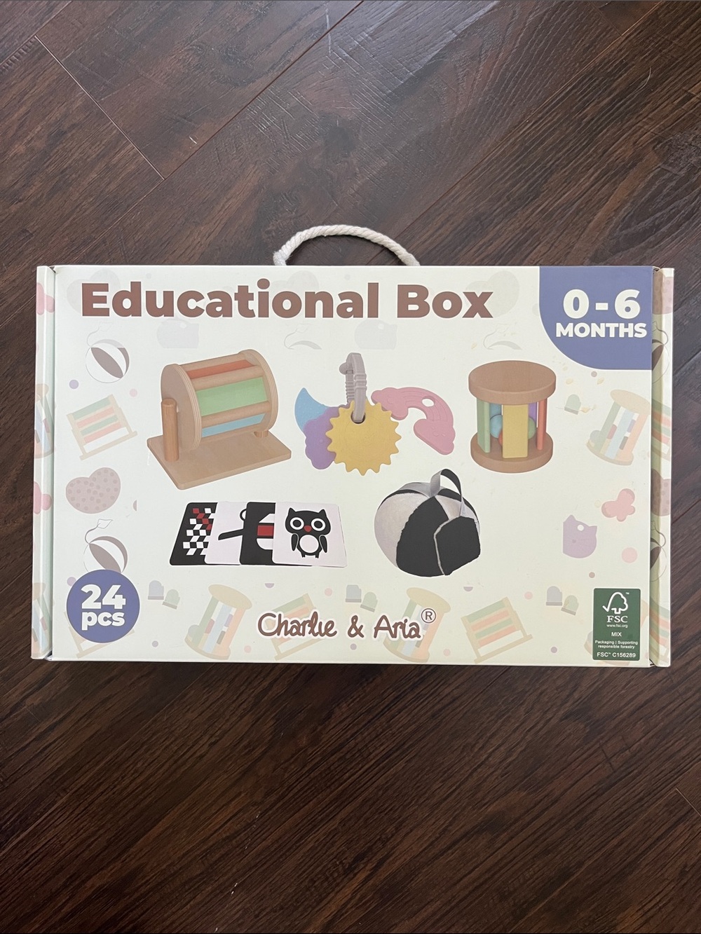 NWT - Montessori Inspired Charlie & Aria Infant Toys Educational Box 0-6 months